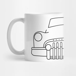 1950 vintage Buick Eight classic car outline graphic (black) Mug